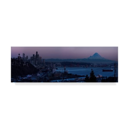 Brenda Petrella Photography Llc 'Seattle Skyline At Dusk' Canvas Art,6x19